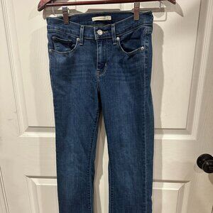 Levis Classic Bootcut Jeans Size 2 Womens Dark Wash Denim Red Tab Western 260